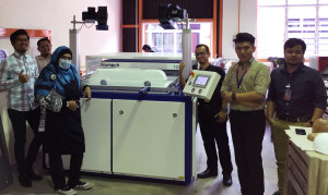 The UITM tutors and technicians testing their new Formech 1250