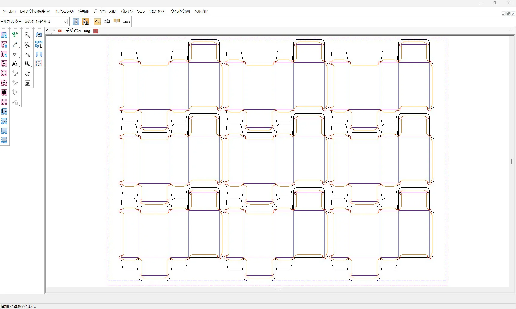 自動で面版図を作成している画面
