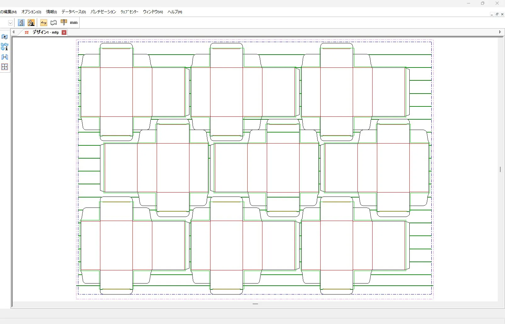 ニス版のカット図面を自動で作成している画面