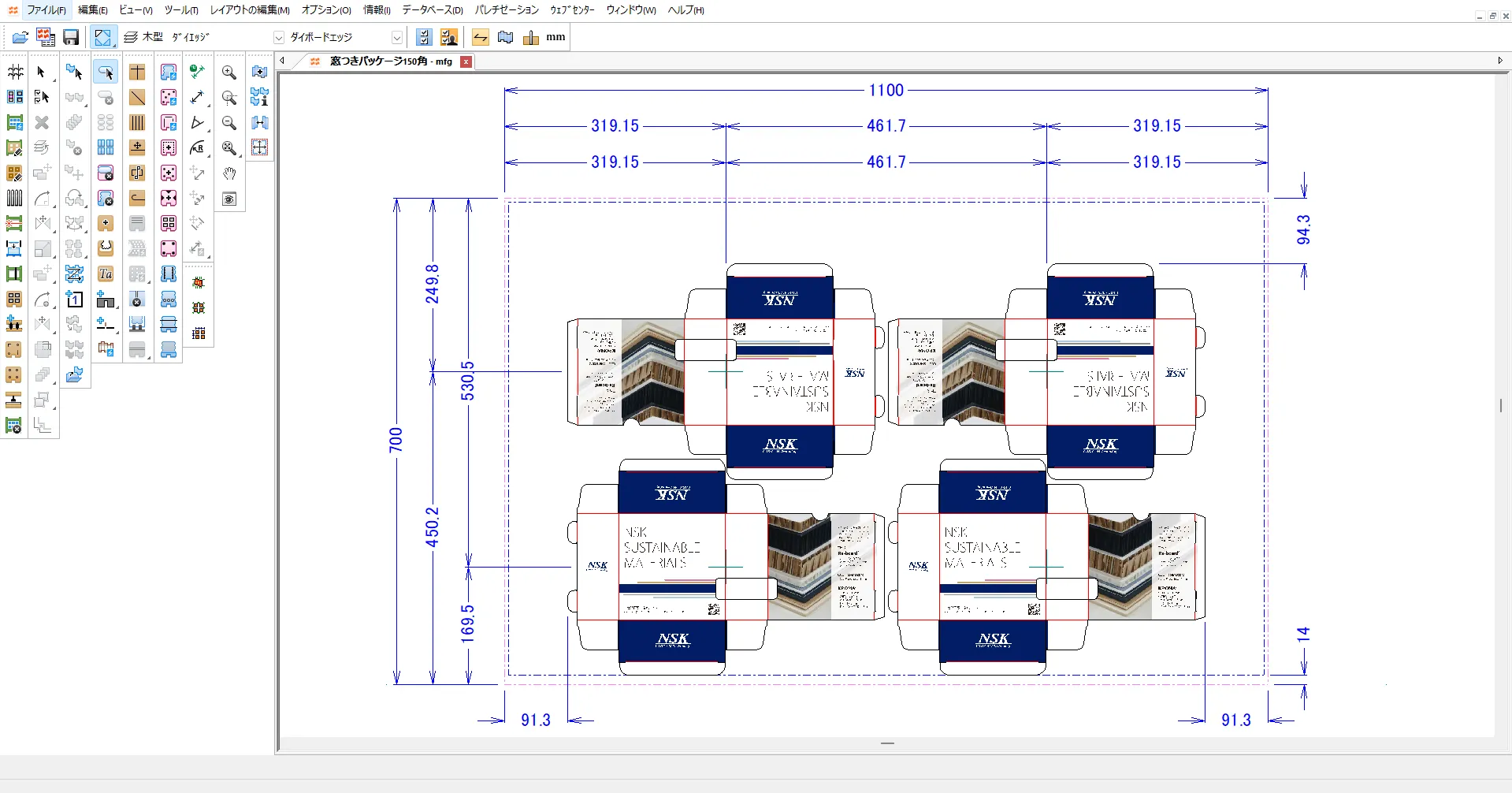 ArtiosCADで木型図面を作成している画面