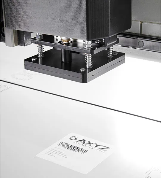 CNCルーター AXYZ WOODWORKER 管理用のバーコードシール