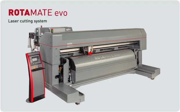 日本製図器工業が販売する高い生産性を誇るロータリー木型用レーザーカットシステムROTAMATEevo
