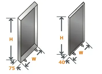 シングルフレームタイプ寸法