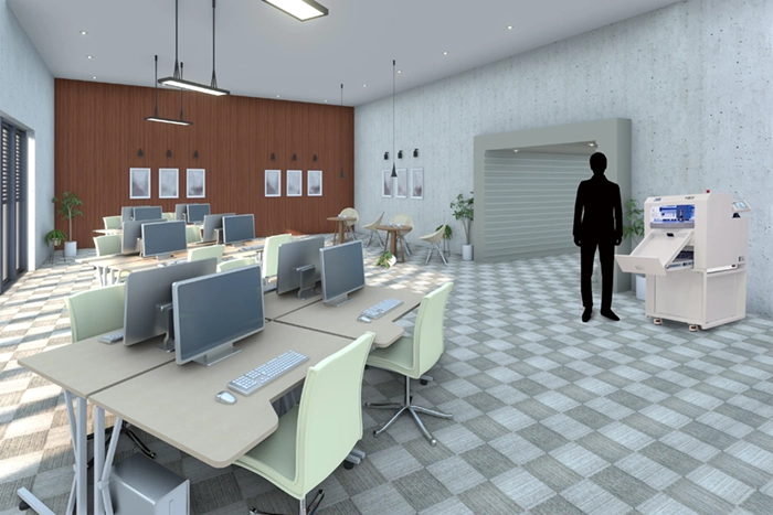 複合機サイズである、NS-X Compactサイズ感がわかる画像