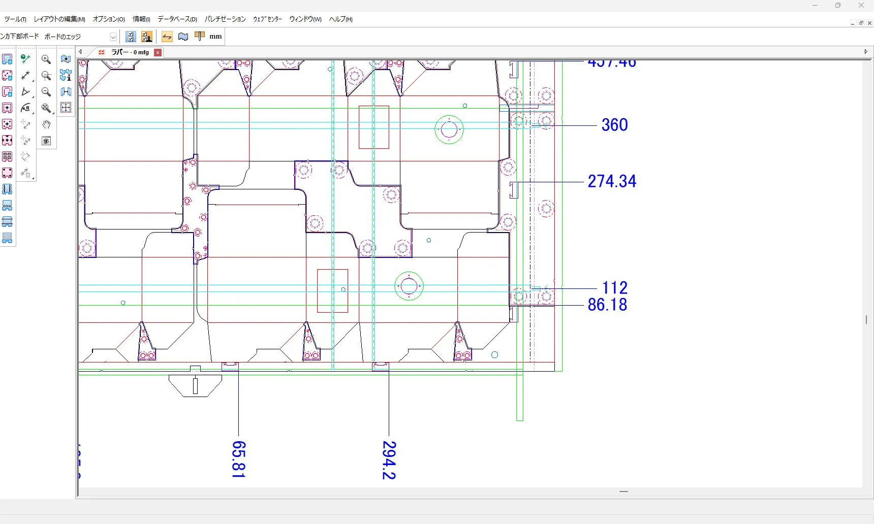 ブランキング図面の作成画面