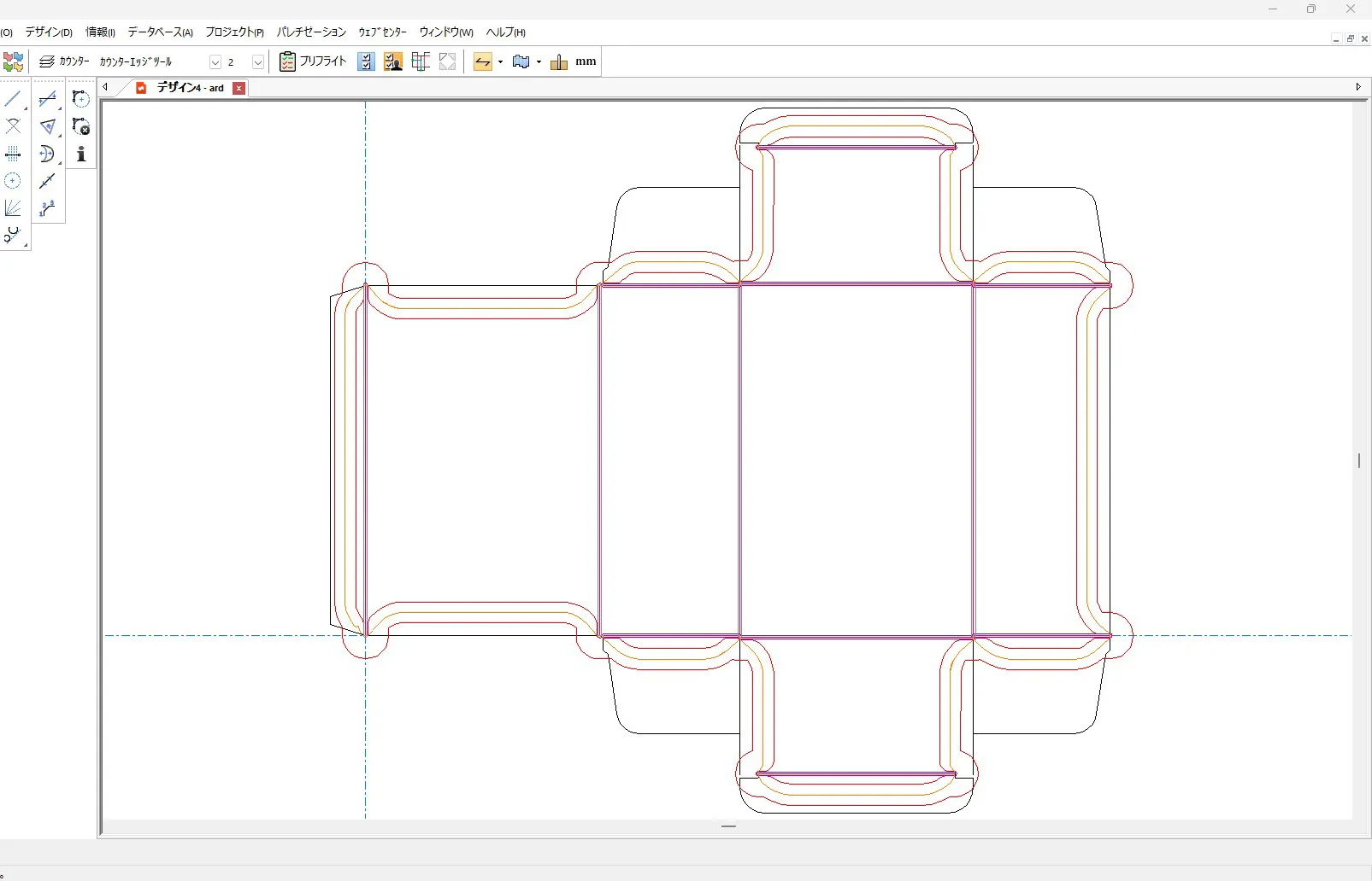 面版データを作成している画面