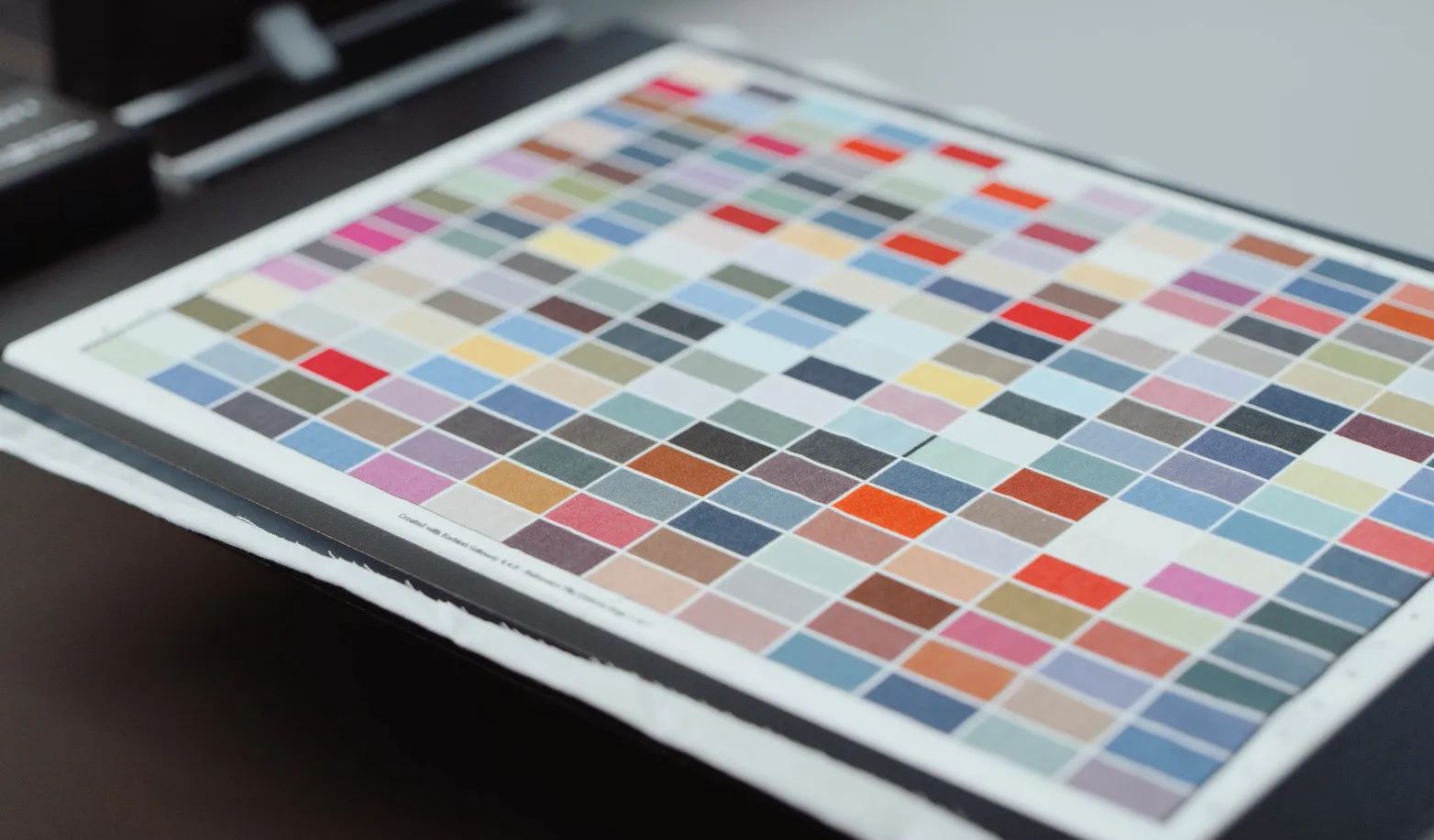 テキスタイルの測色を行うためにセットをしている様子