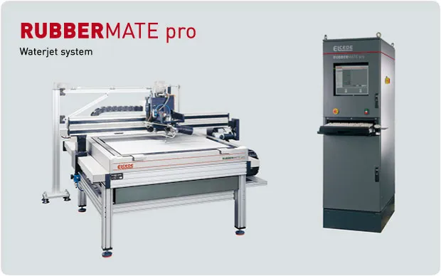 日本製図器工業が販売するウォータージェットラバーカッティングマシン RUBBERMATEpro