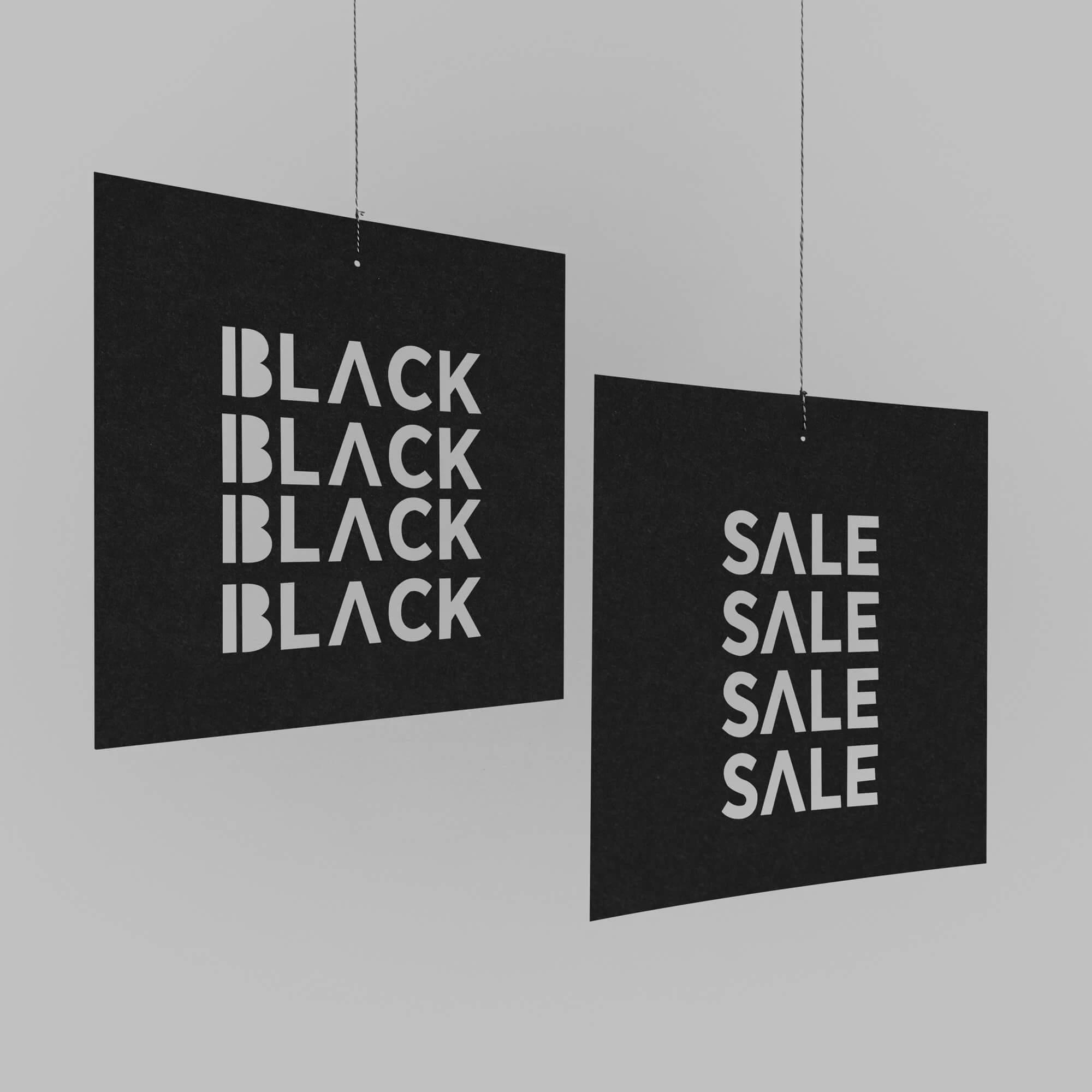 KROMAオールブラック SALEの文字が抜かれたパネル