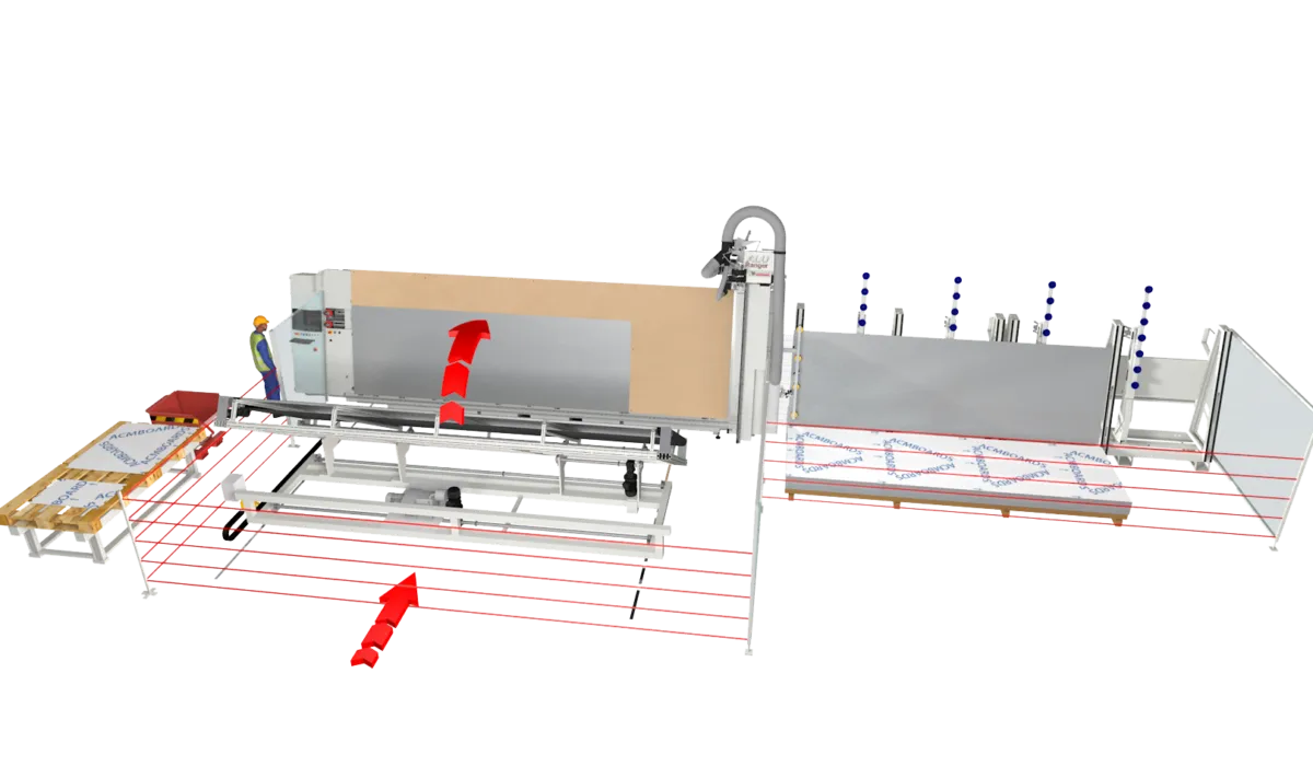 Come possono essere gestite le operazioni di scarico dei pannelli lavorati?