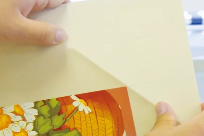 NS-X Compact PROでつけた罫線。打ち抜き並みの美しい罫線加工。